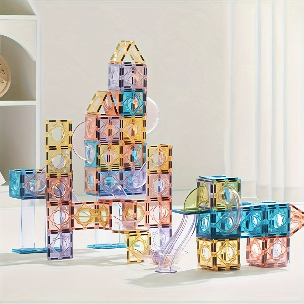 MagniTrack XK — Set de 73 Piezas de Construcción Magnética 3D (Colores Mixtos, Temática Geométrica y Arquitectónica)