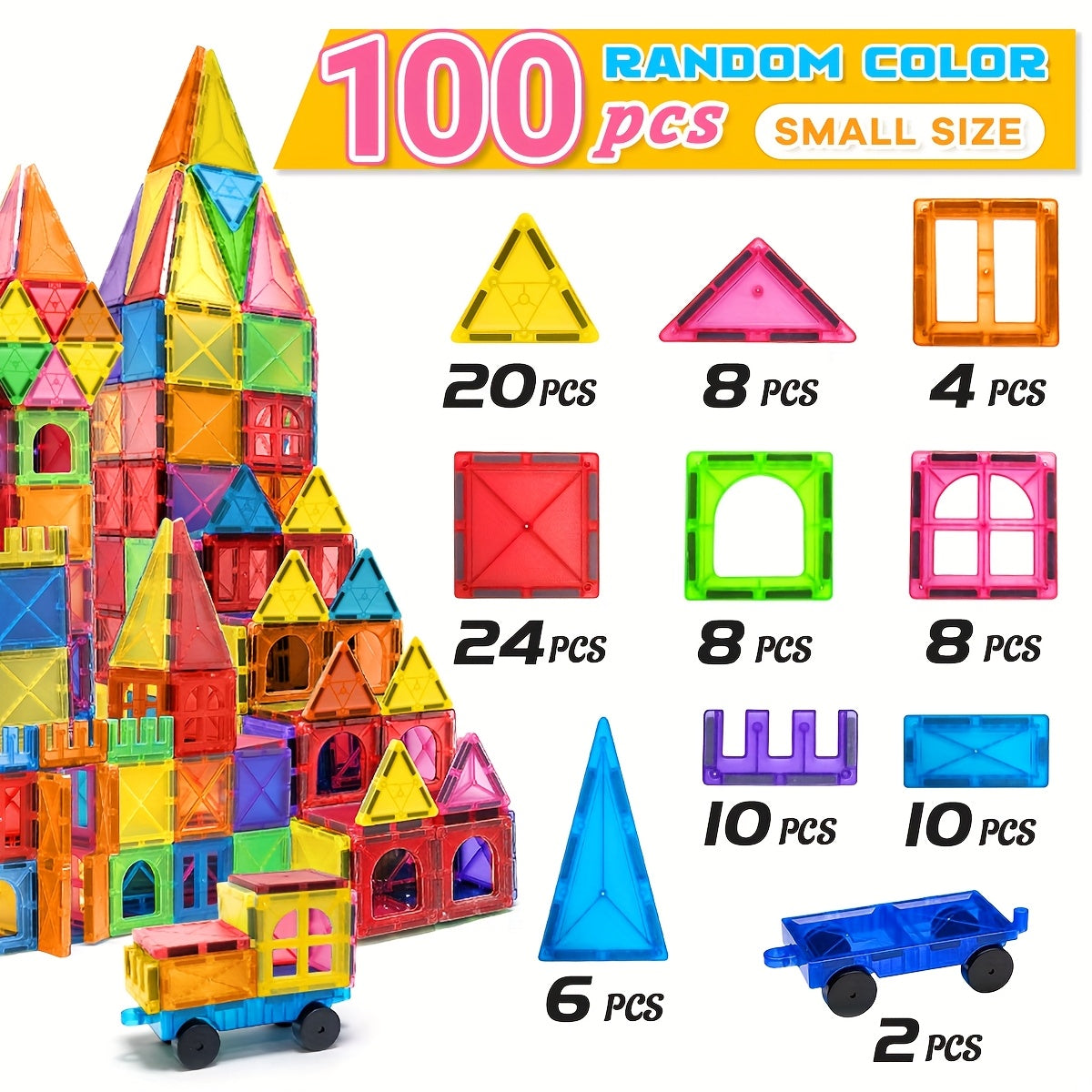 Magnetic Blocks 3D Magnet Building Blocks Set, STEM Educational Toys, Stacking & Puzzle Playset, Ideal Birthday Gift for 3+ Years Old, Creative Play Vibrant Construction Set Durable ABS Material