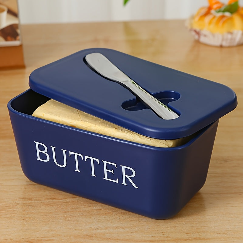 ButterEase UJ — Mantequillera Grande con Cuchillo (PP Grado Alimenticio, Diseño Elegante y Fácil de Limpiar)