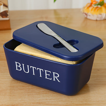ButterEase UJ — Mantequillera Grande con Cuchillo (PP Grado Alimenticio, Diseño Elegante y Fácil de Limpiar)