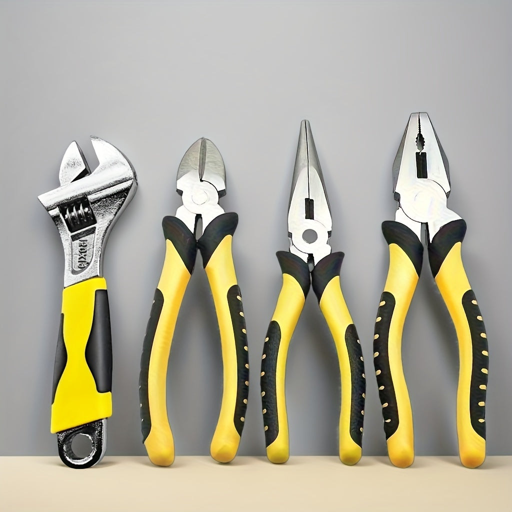 Multifunctional Pliers Wrench Set | Includes Diagonal Pliers, Wire Cutters, Needle-Nose Pliers And Wrench | High-Quality Material, Ergonomic And Comfortable Handle | Suitable for Home Repairs, Car Maintenance, Cutting