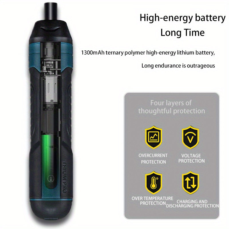 TorquePro LH — Destornillador Eléctrico Inalámbrico 3.6V con 4 Niveles de Torque (Batería Incluida)