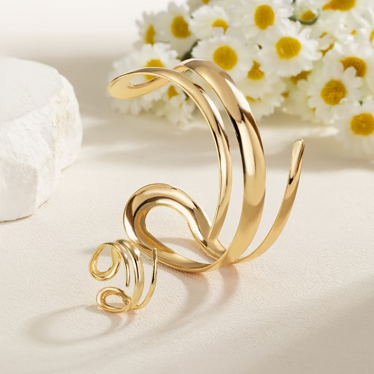 Golden Aura — Set de Pulsera y Anillo en Acero Inoxidable Dorado