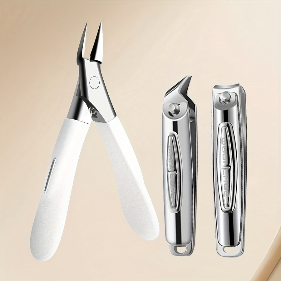 3pcs/set professional manicure and pedicure kit: nail clippers, cuticle trimmer, hawkbill clippers - Odorless Foot, Hand & Nail Care Kit