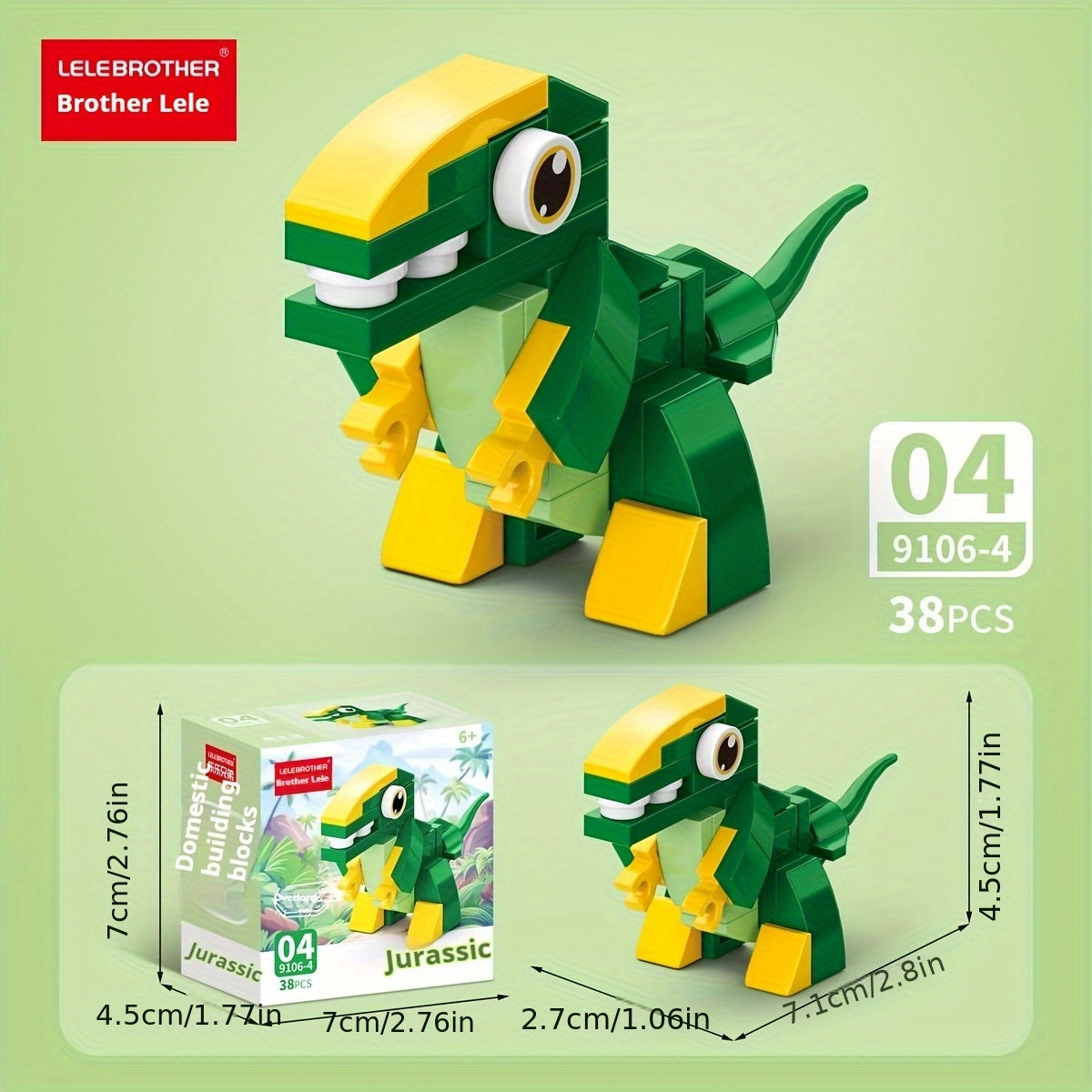 10-in-1 Mini Animal Dinosaur Series Building Block Set, Christmas Gift Assembly Toy with T-Rex Pteranodon Triceratops Ankylosaurus Ceratosaurus Mosasaurus Diplodocus Models, 371pcs for 10 Small Figures or 1 Large Model