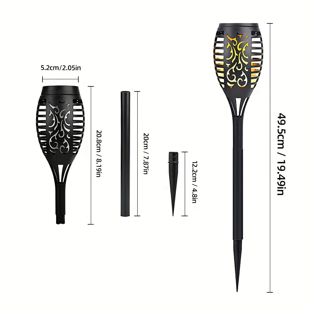 8pcs Outdoor Lights, Solar Lights Outdoor Upgrade 8pcs Set, Solar Torch Lights with Flickering Flame, Garden Lights, Courtyard Lights, Lawn Lights, Torch Decorative Lights for Path Yard Garden Patio
