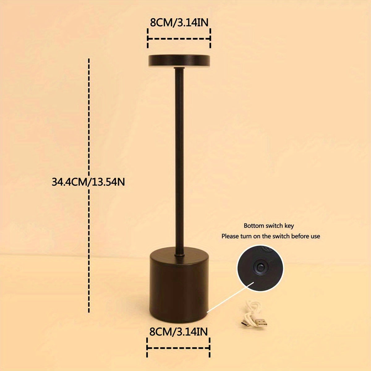 1pc Modern LED Desk Lamp with Touch Control - Rechargeable Lithium Battery, USB Charging, Adjustable Brightness, Uplight for Home, Office, Bar, and Bedroom Decor, Bar Light | Modern Desk Lamp | Touch Control Lamp, Desk Lamp