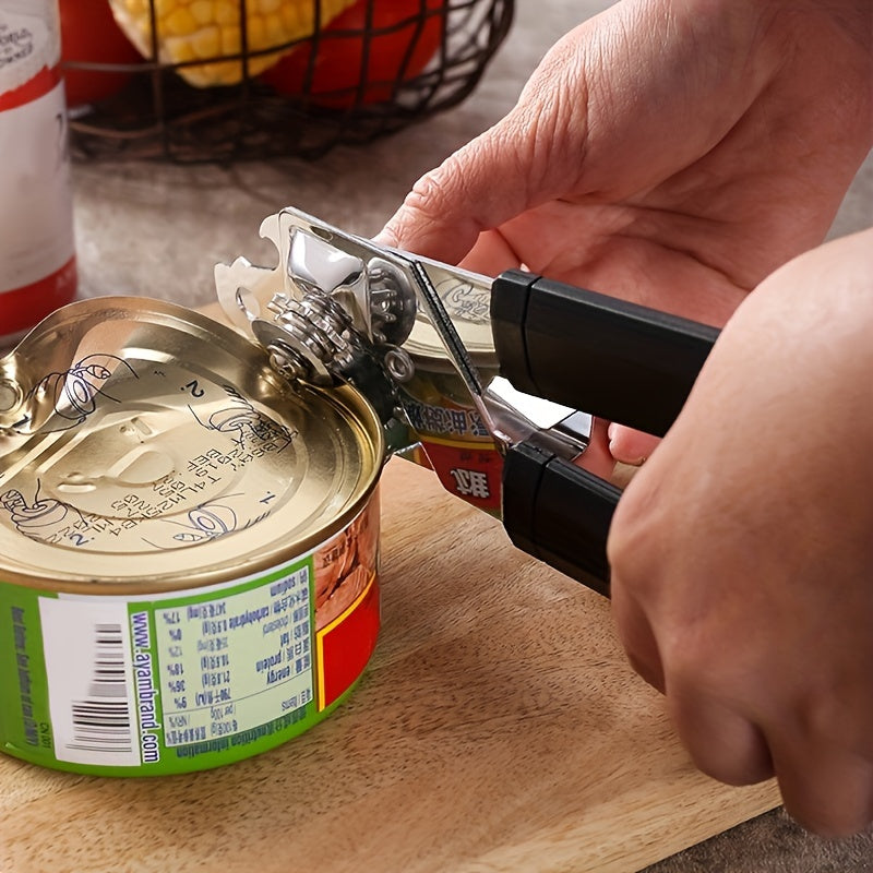 3-in-1 Stainless Steel Can Opener, Multi-Functional Manual Opener with Strong Grip, Ergonomic Design, Ideal for Home, Restaurant, Kitchen Use, No Power Required