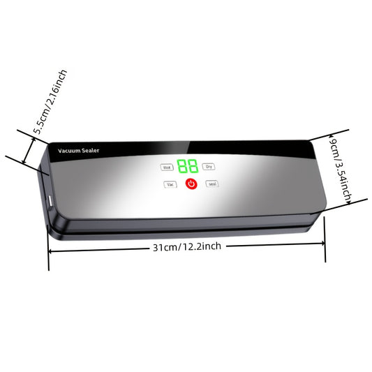 SealMate UU — Sellador Automático de Alimentos Inalámbrico con Pantalla Digital (USB Recargable, Compacto y Multifuncional)