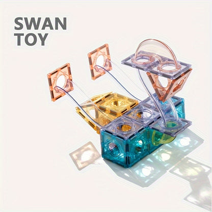 MagniTrack XK — Set de 73 Piezas de Construcción Magnética 3D (Colores Mixtos, Temática Geométrica y Arquitectónica)