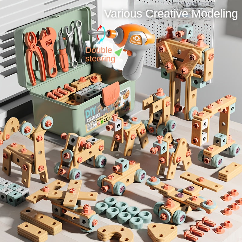Kids STEM Learning Tool Kit with Screwdriver & Nut Wrenches - Hands-On Mechanical Puzzles, Building Blocks, and Educational Toys for Boys & Girls, Enhances Fine Motor Skills & Problem-Solving Abilities, Interactive Playtime,