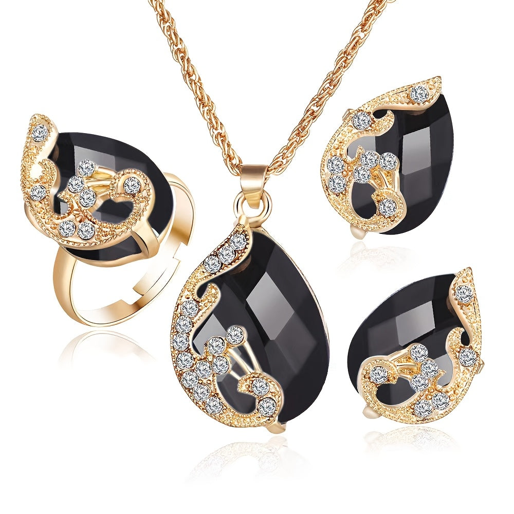 Creative Peacock Jewelry Necklace Set - Exquisite Three-Piece Necklace Collection for Women