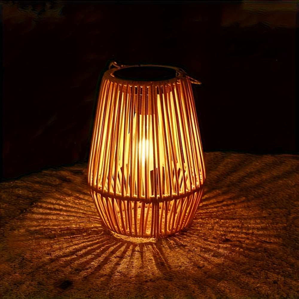 Solar-Powered Outdoor Lanterns with Warm Glow - Durable Plastic Garden Patio Lights for Deck, Lawn, and Yard Decor, Easy Installation with Adhesive Strips, Patio Decorations Outdoor, Lawn Illumination, Decorative Lighting, St
