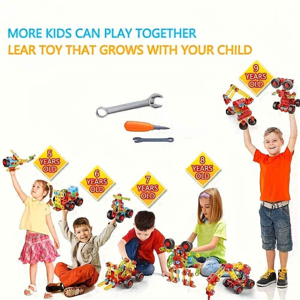 TecnoBloques RK — Set de Construcción con Tornillos y Herramientas (287 Piezas, Color Rojo, Tema Geométrico)