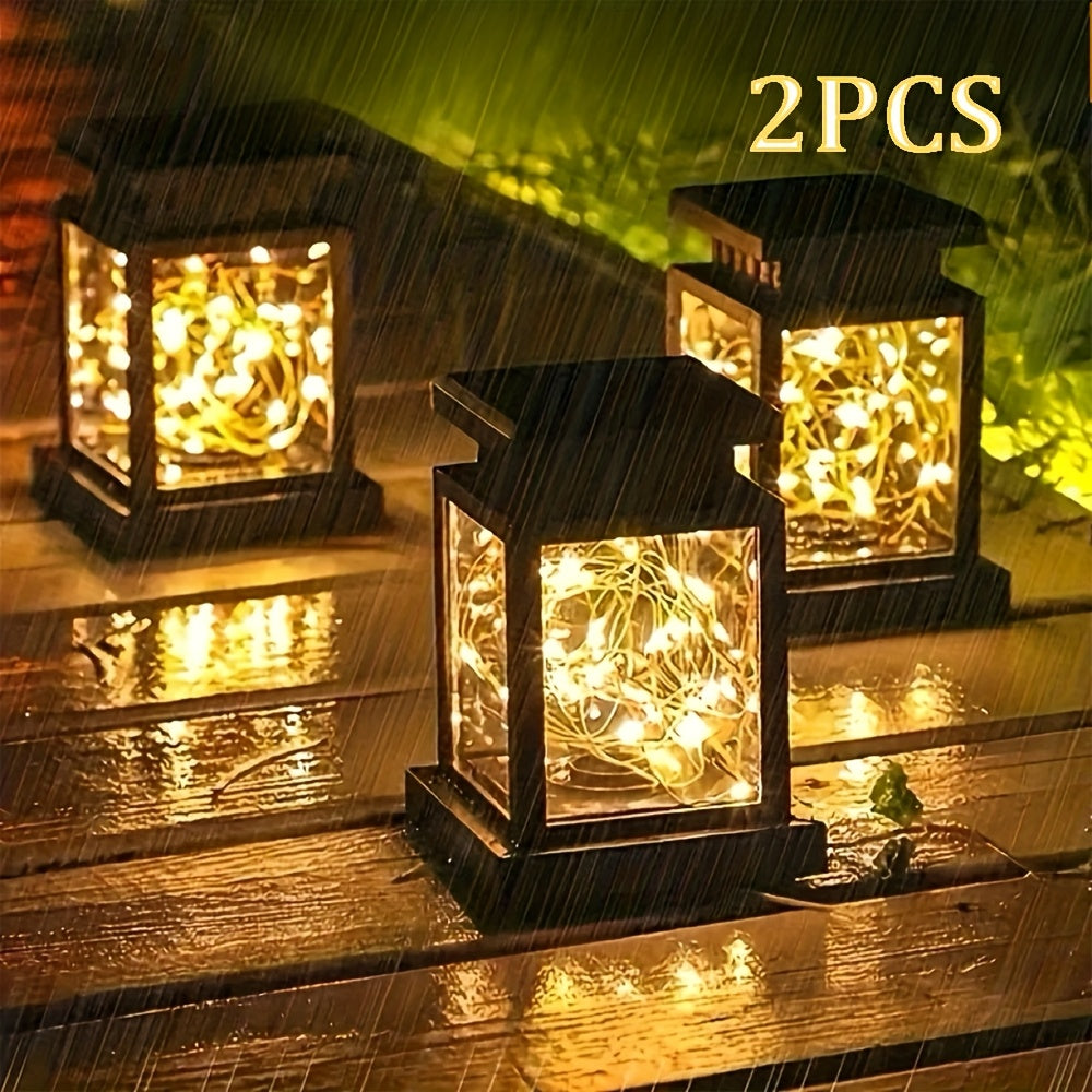 RANGDONG KR — Linterna Solar Colgante para Jardín (1 o 2 Unidades, Acabado Mate, Recargable por Energía Solar)