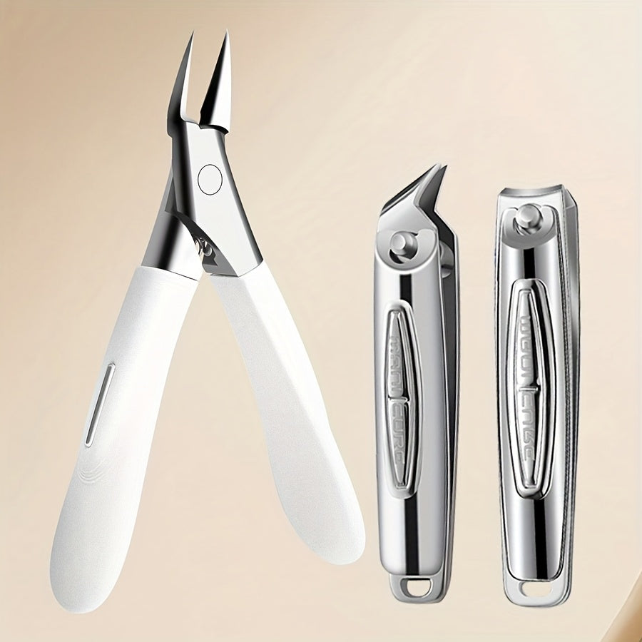 3pcs/set professional manicure and pedicure kit: nail clippers, cuticle trimmer, hawkbill clippers - Odorless Foot, Hand & Nail Care Kit