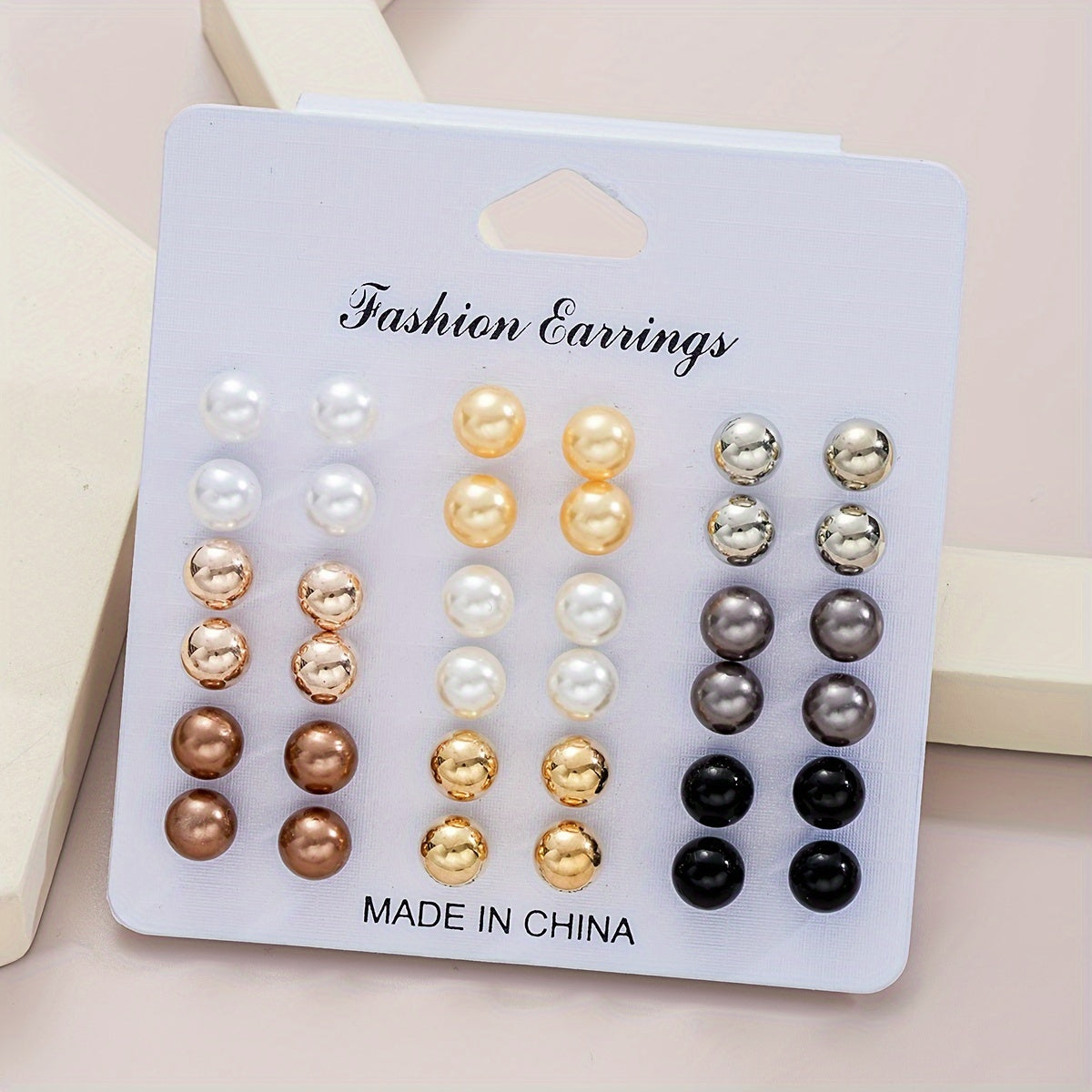 114-Piece Assorted Simple Color Faux Pearl Earring Set, Women's Gift for Dating, Vacation, and Everyday Wear, Minimalist and Korean Style