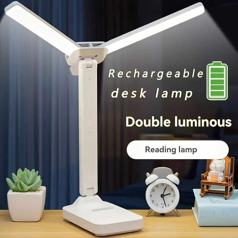 Multifunctional Dual-Head LED Desk Lamp with Touch Control, 3 Lighting Modes, USB Charging Port, and Dual Rockers - Ideal for Home Office, Dorm, Piano, and Nail Art, Home Office Desk Lamp