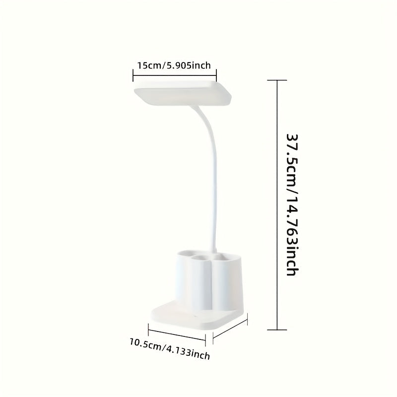 Rechargeable LED Desk Lamp with Adjustable Brightness, USB Charging 5V, Touch Control, Polished White Finish - Ideal for Reading, Music, Office & Study, Desk Lamp for Desk