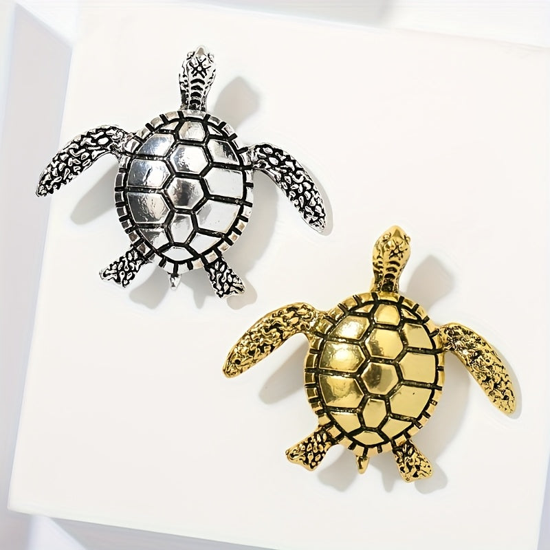 LuckyTurtle DT — Broche Artesanal de Tortuga en Cobre Puro (Decoración Versátil para Hogar, Oficina y Festividades)