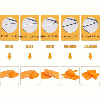 SlicePro BP — Mandolina Profesional de Acero Inoxidable (Diseño Ergonómico, Corte Preciso y Ajustable)