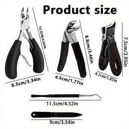 SteelCare Pro — Set de 5 Cortauñas Reforzados