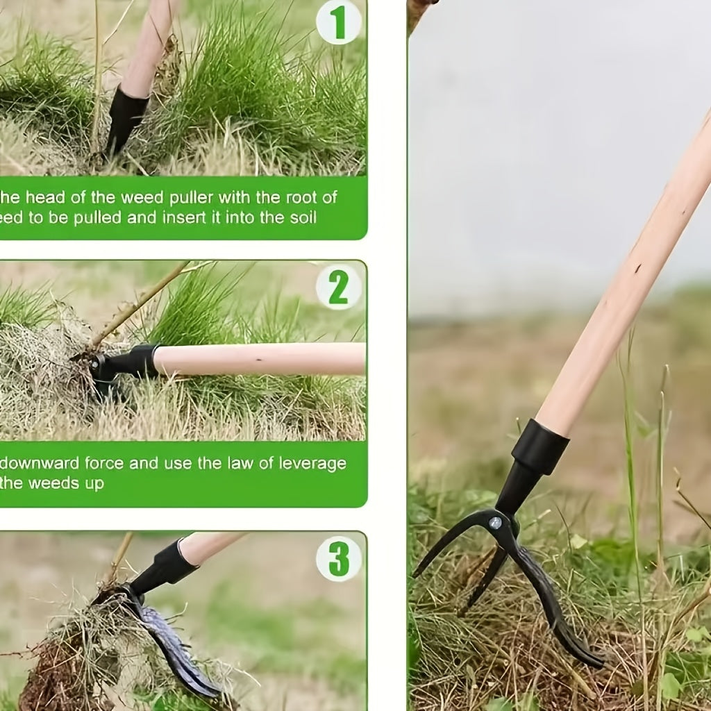 1pc Heavy-Duty Aluminum Weed Puller Tool Head, 4-Claw Steel Root Removal Garden Weeding Tool, Easy Grip Weed Eater Design for Yard and Garden Use (Handle Not Included)