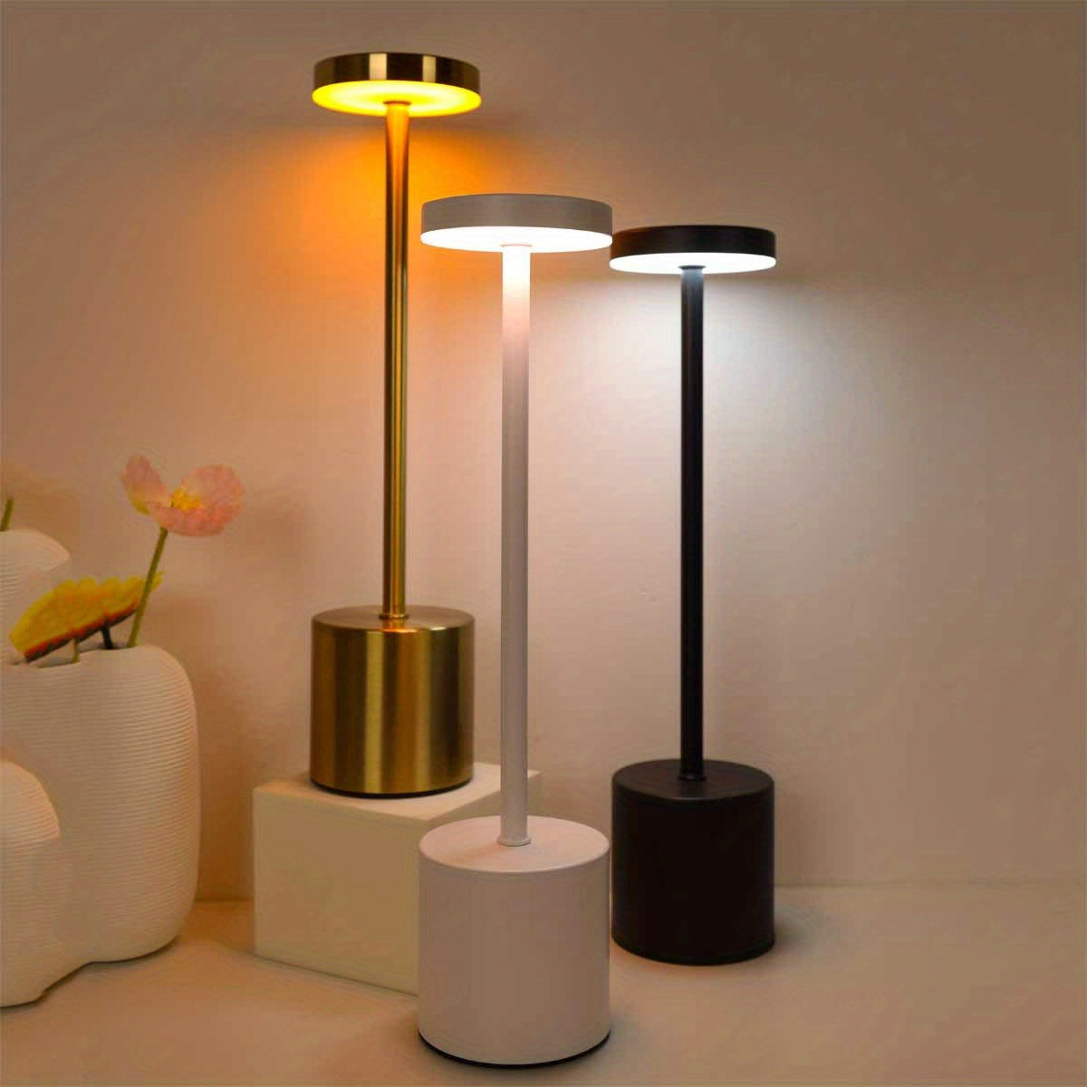 1pc Modern LED Desk Lamp with Touch Control - Rechargeable Lithium Battery, USB Charging, Adjustable Brightness, Uplight for Home, Office, Bar, and Bedroom Decor, Bar Light | Modern Desk Lamp | Touch Control Lamp, Desk Lamp