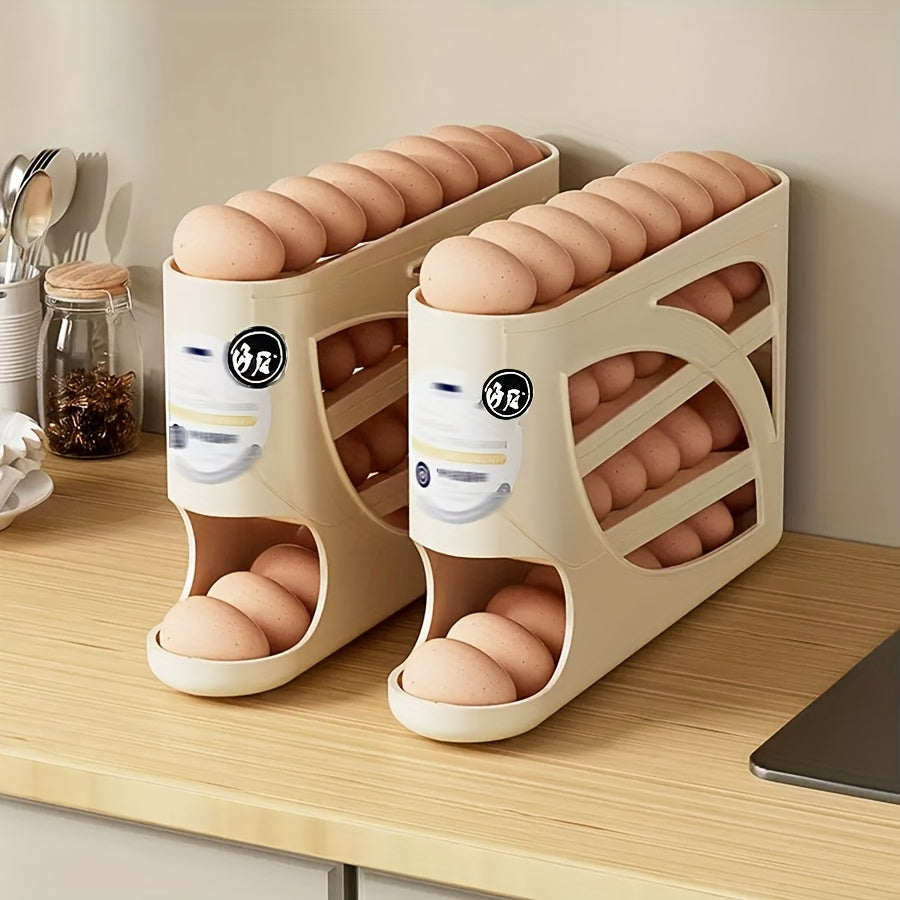 EggFlow MNPN — Porta Huevos Apilable con Deslizamiento Automático (PP Transparente, Gran Capacidad, Ahorro de Espacio)