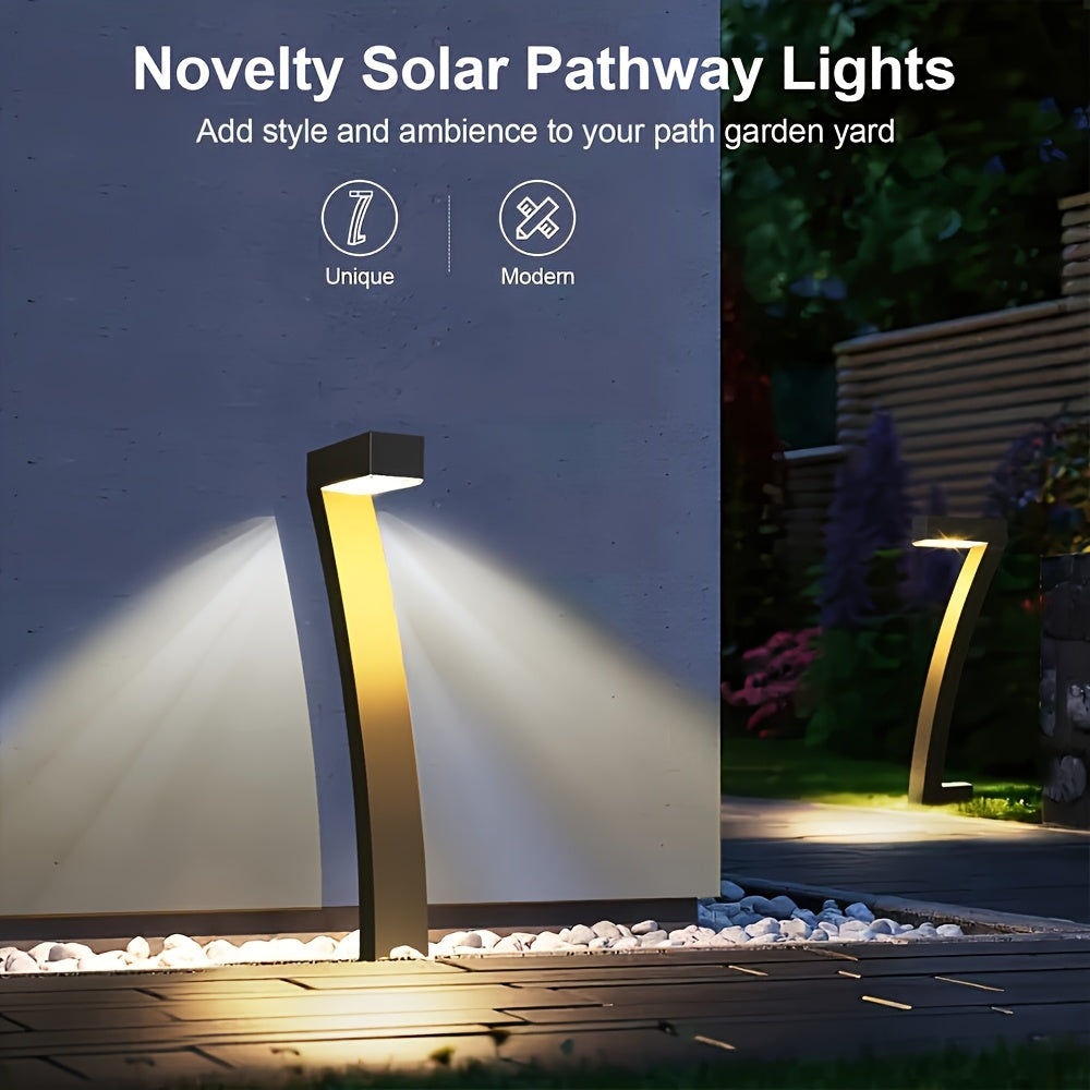 4pcs Solar Lights Outdoor Walkway Lights, Upgrade Bright LED Outdoor Solar Lights for Outdoor, IP65 Waterproof Solar Garden Lights for Patio, Driveway, Walkway, Landscape, Yard Decoration