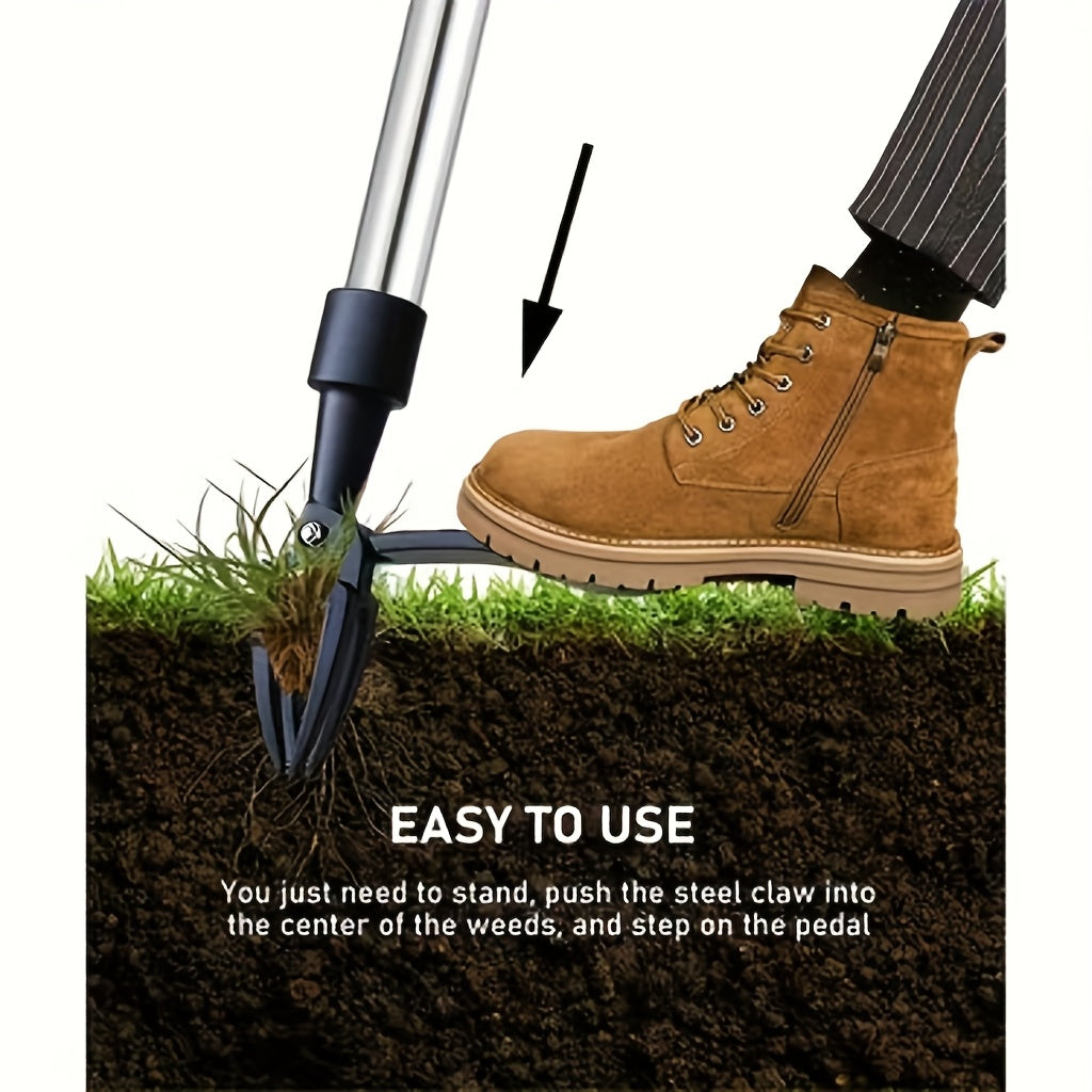 1pc Heavy-Duty Aluminum Weed Puller Tool Head, 4-Claw Steel Root Removal Garden Weeding Tool, Easy Grip Weed Eater Design for Yard and Garden Use (Handle Not Included)