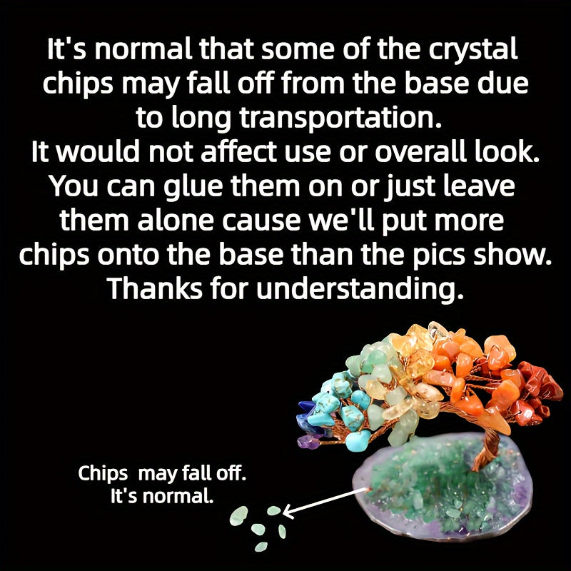 KC Chakra Tree — Wealth Tree with Natural Crystals and Agate Base (Spiritual Feng Shui)