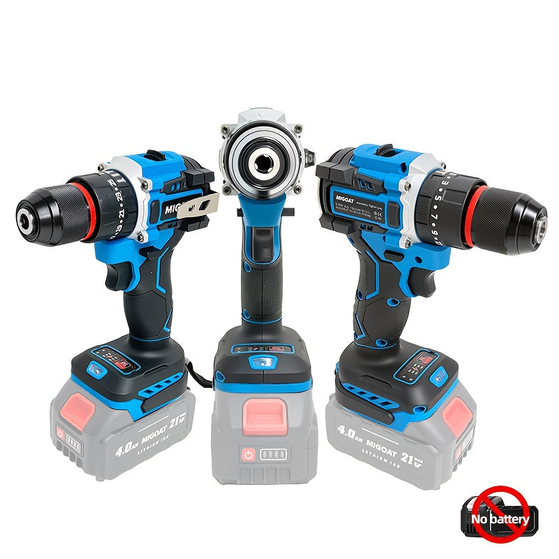 MIGOAT 410W Cordless Rechargeable Impact Drill - 10mm Chunk, 1/2 Inch, 1700rpm, 18V-20V-21V Battery, Ergonomic Handle, Durable Construction for DIY & Professional Use, Cordless Drill, Robust Tool Design, Sturdy Construction,
