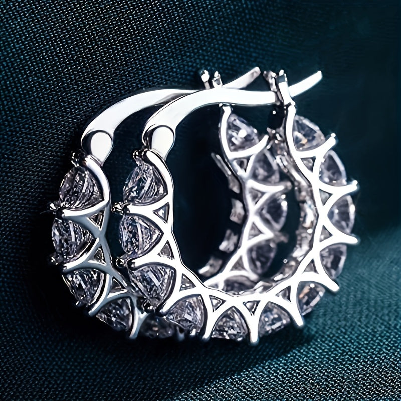 RYYM Crystal Hoops — Aros de Argolla Dorados con Zirconia