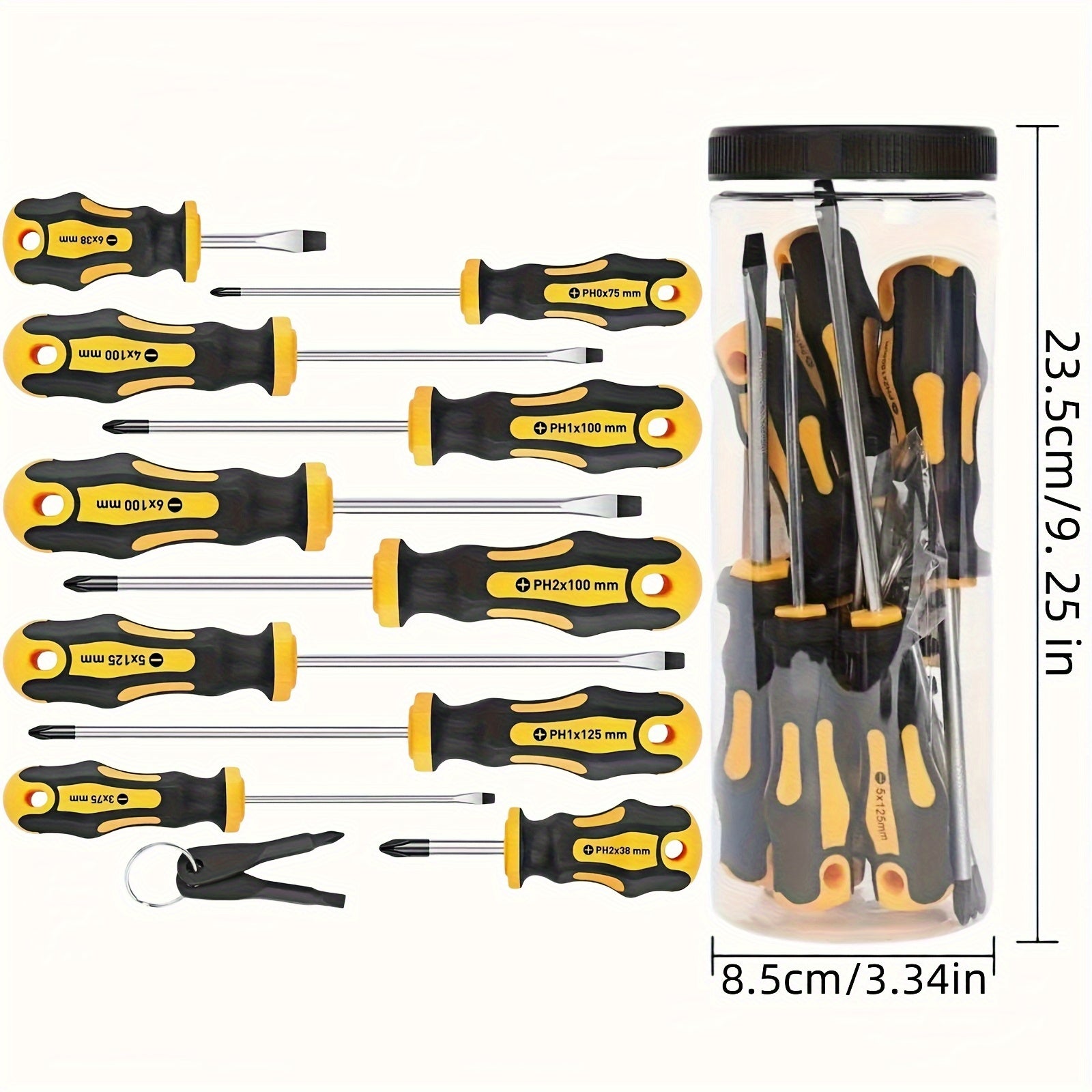 1 Box Upgraded Professional Screwdriver Set with Magnetic Drill Bit Holder - Chrome Vanadium Steel Material, Includes Slotted, Cross, Hex, Precision Tool Screwdriver - Durable Repair Kit for DIY and Industrial Use