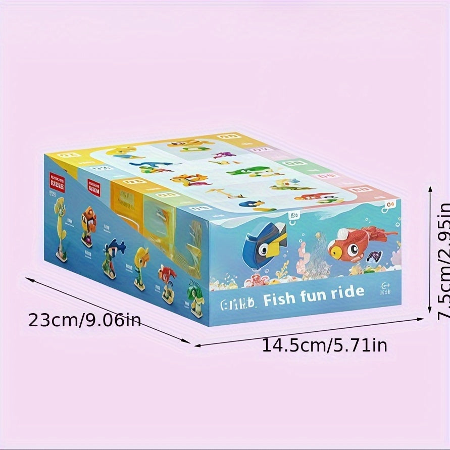 10-in-1 Mini Fish Series Building Block Set, Christmas Gift Assembly Toy, Sea Fish Model Kit, Holiday Birthday Present, Halloween Thanksgiving Tabletop Decoration, 344pcs – Build 10 Small Models or Combine into 1 Large Stru