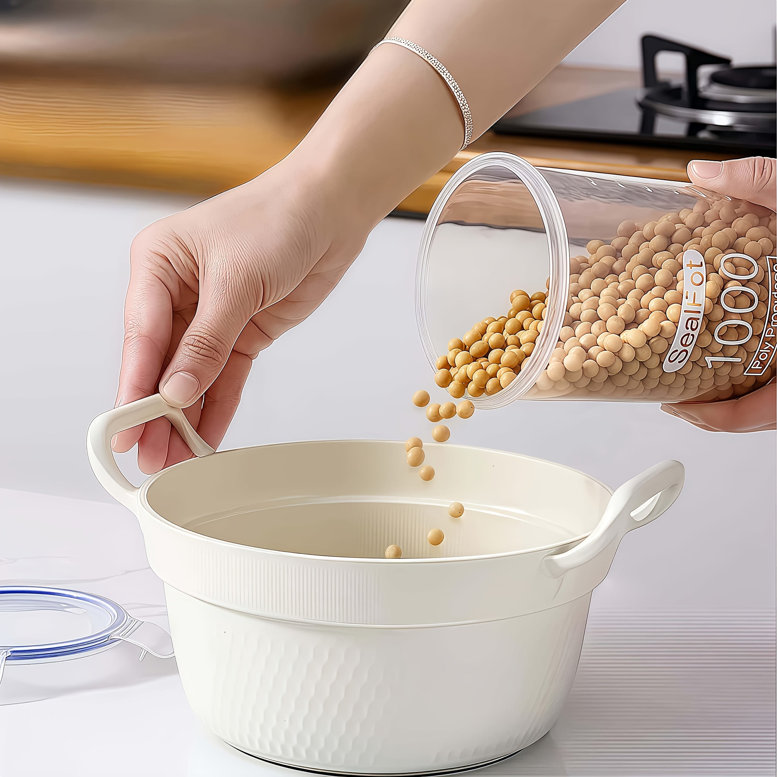 9pcs Reusable Sealed Grain Storage Containers, Ideal for Snacks and Cereals – Essential Kitchen & Fridge Organizer, Space-Saving Design, BPA-Free Material, High-Quality Construction, Perfect for Small Spaces and Meal Prep