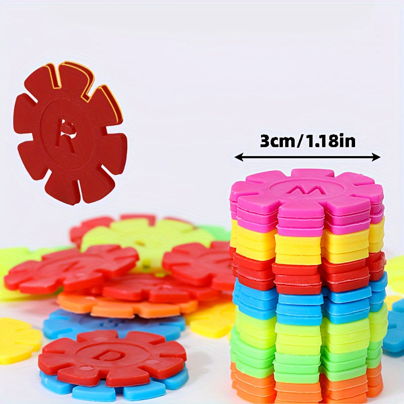 FlakeFun VT — Set de 199/299 Bloques de Copo de Nieve para Niños (Colores Mixtos, Plástico Seguro)