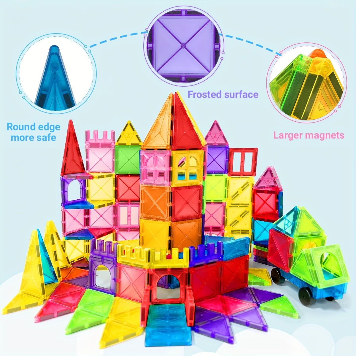 Magnetic Blocks 3D Magnet Building Blocks Set, STEM Educational Toys, Stacking & Puzzle Playset, Ideal Birthday Gift for 3+ Years Old, Creative Play Vibrant Construction Set Durable ABS Material