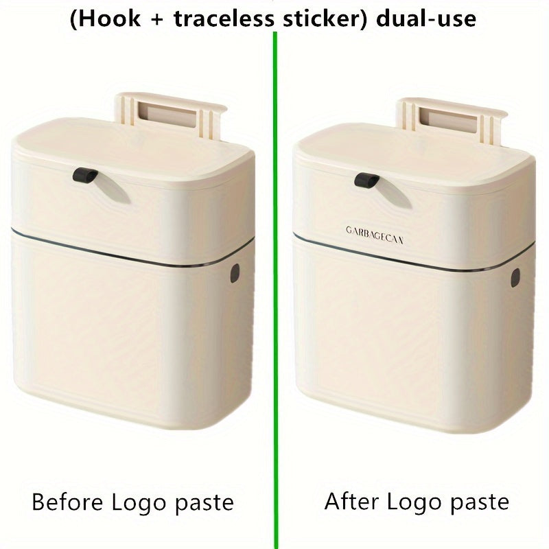 SlimBin DV — Basurero de Pared con Tapa (Montaje Horizontal, Gran Capacidad, Diseño Estilizado para Cocina, Baño y Living)