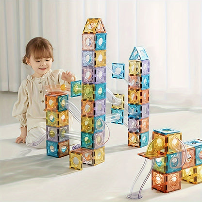 MagniTrack XK — Set de 73 Piezas de Construcción Magnética 3D (Colores Mixtos, Temática Geométrica y Arquitectónica)