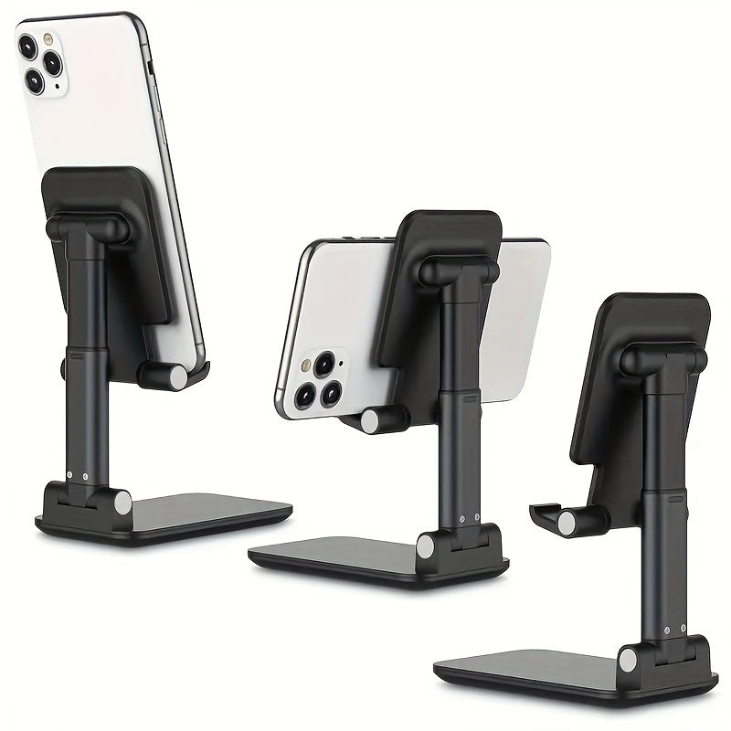 Adjustable Desktop Phone Stand Holder - Foldable, Height & Angle Adjustable, Non-Waterproof ABS Material, Universal for 10.16-20.32cm Devices, Ideal for Office & Bedroom, Compatible with iPhone iPad Samsung Tablets
