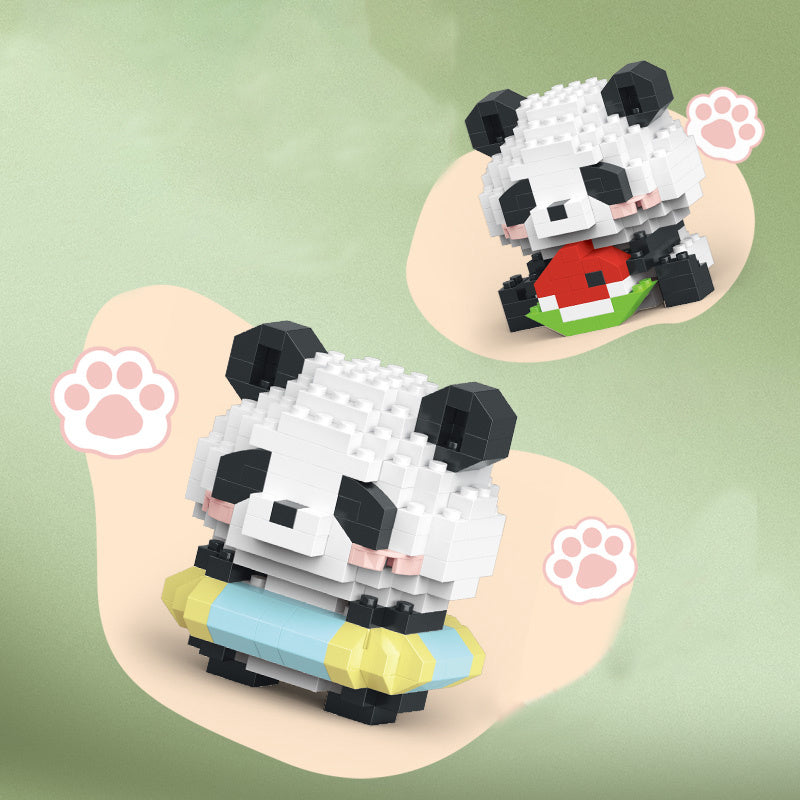 12pcs Cute Pandas Building Blocks for Kids - Ideal Birthday & Holiday Gift, Adorable Desk Ornaments. Perfect Halloween/Christmas Present or Family Activity Toy