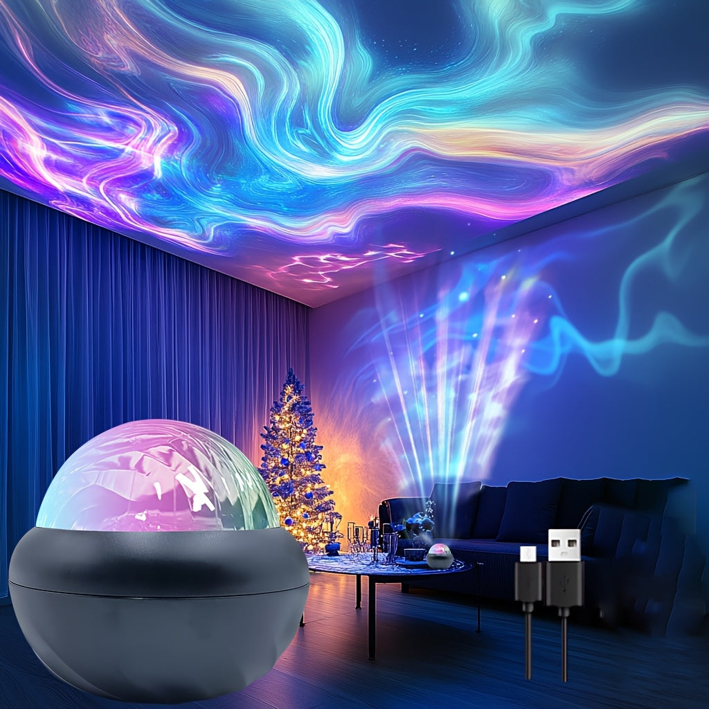 AuroraSphere YETHKE — Bola Mágica LED con Efecto de Luces del Norte (USB + Control Remoto)