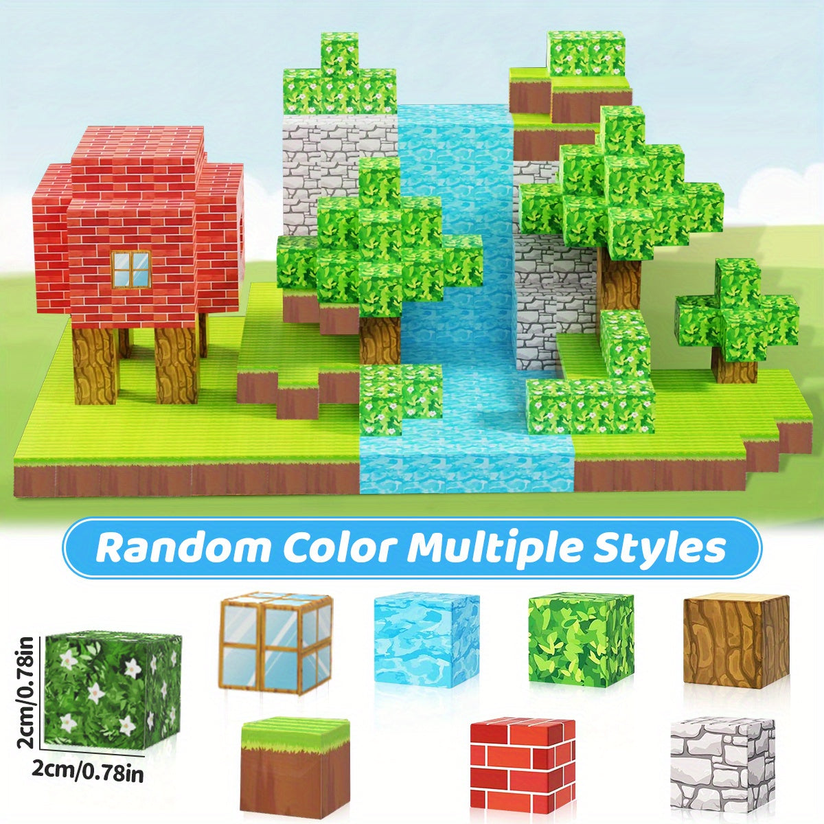 Magnetic Building Blocks Set - STEM Sensory Cubes, Youngsters's Built Primitive Forest Magnet, Halloween and Christmas Birthday Gift Toys