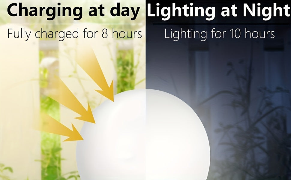LumiSphere HB — Set de 8 Lámparas Solares LED Esféricas para Jardín (Blanco, Encendido Automático)