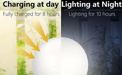 LumiSphere HB — Set de 8 Lámparas Solares LED Esféricas para Jardín (Blanco, Encendido Automático)