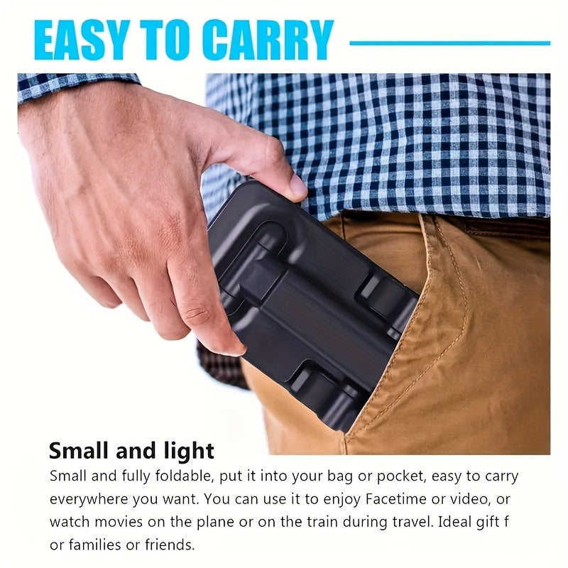 ViewLift PJ — Soporte de Escritorio Ajustable para Teléfonos y Tablets (Plegable, Altura y Ángulo Regulables, Material ABS)