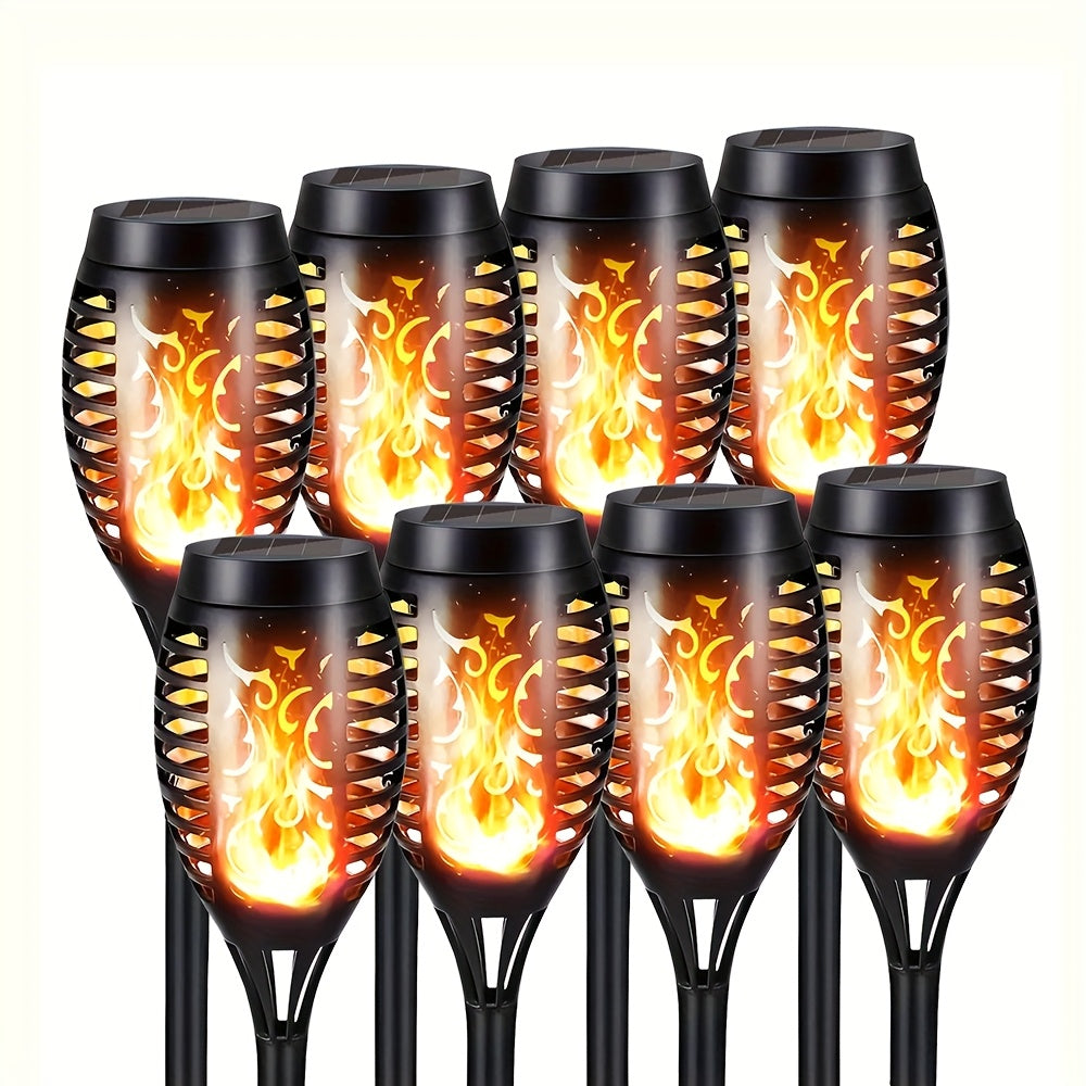 8pcs Outdoor Lights, Solar Lights Outdoor Upgrade 8pcs Set, Solar Torch Lights with Flickering Flame, Garden Lights, Courtyard Lights, Lawn Lights, Torch Decorative Lights for Path Yard Garden Patio