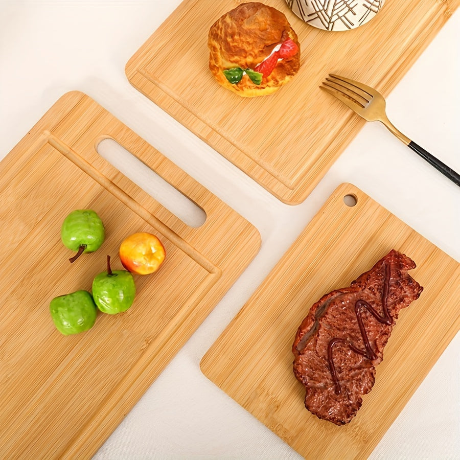 Royal Craft Heavy-Duty Bamboo Chopping Board with Juice Slot - Extra Thick Non-Porous Kitchen Cutting Board, Easy Grip Handle for Meat, Vegetables, Fruits, Easy to Clean & Space-Saving Design for Home Professional Kitchens -